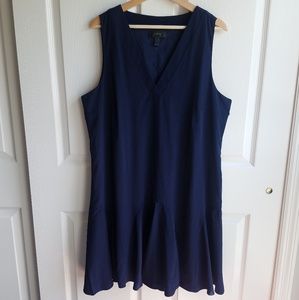 J Crew Navy Blue Sleeveless Flounce Dress Size XL